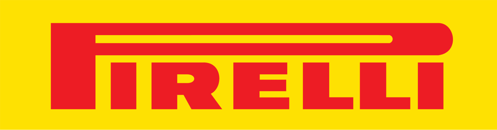 A red and yellow logo for pirelli.